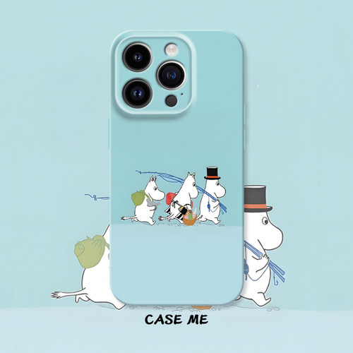 适用iphone16/15pro苹果13/14Promax华为NOVA11/12/P70/MATE70/oppoK12/K11/Reno9/Reno8Reno7可爱姆明手机壳