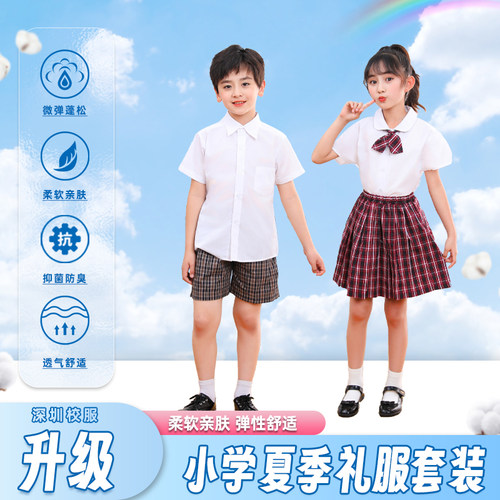深圳市统一男女格子裙衬衫校服