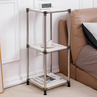 不锈钢置物架卧室床头柜沙发边几创意可移动收纳架夹缝墙边架多层