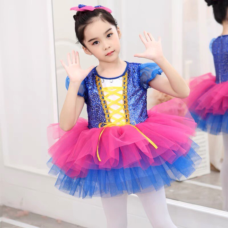 儿童演出服女童幼儿可爱蓬蓬纱裙亮蝴蝶结芭比美丽公主舞蹈表演服