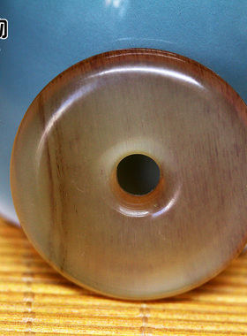 藏羊角原色透明血丝平安扣