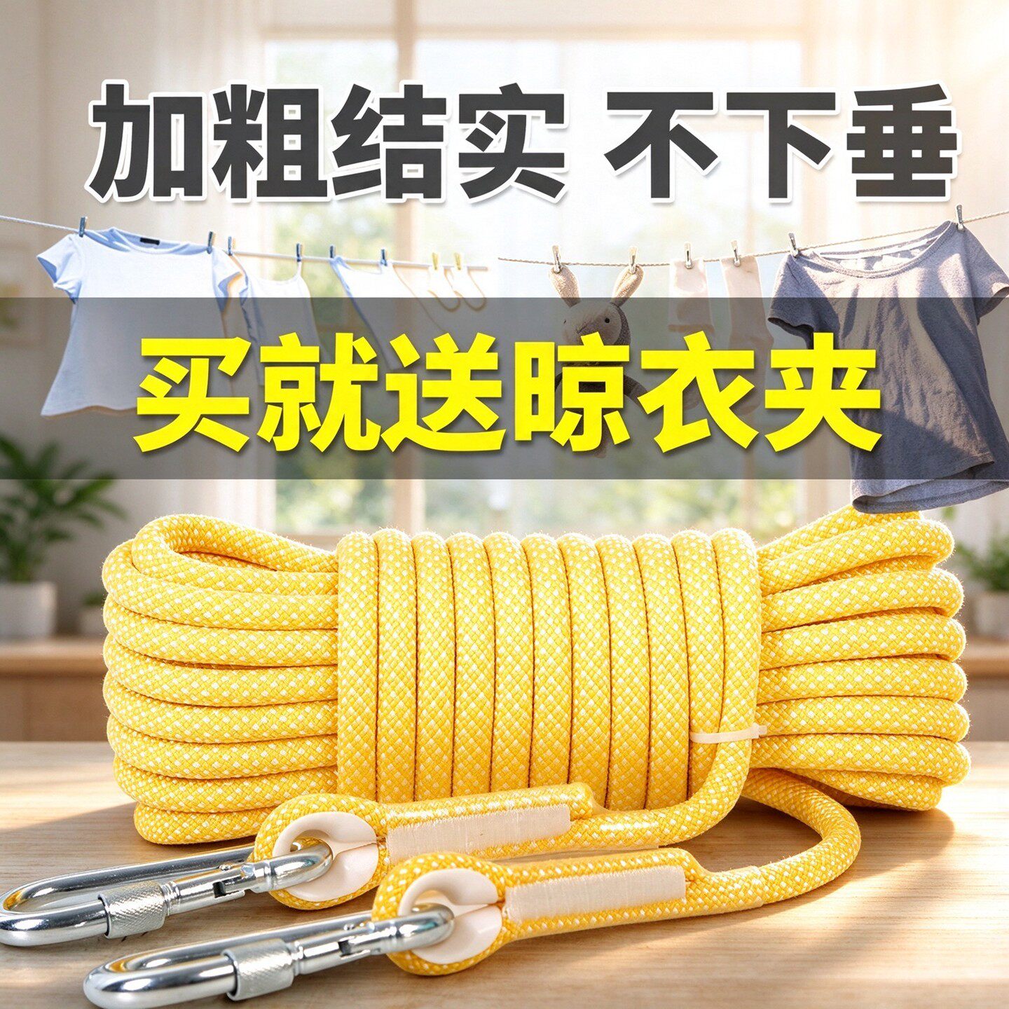 晾衣绳室外晒被子神器户外凉衣绳拉紧扣加粗楼顶挂晾晒衣服的绳子