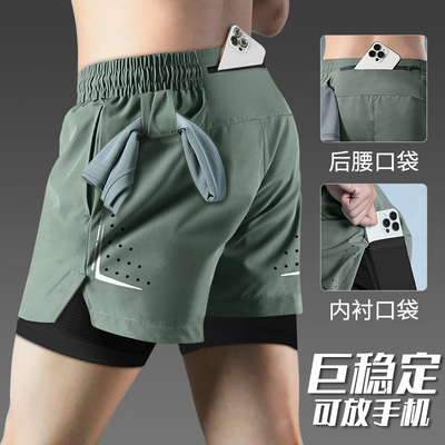跑步短裤男可放手机神器夏季运动马拉松专业健身训练裤子速干内衬