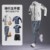 grey Fleece-lined-[no back bag] five-piece set 