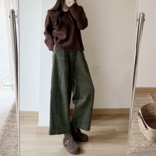 匹马棉 九分裤 牦牛绒精纺灯芯绒高级面料 复古好看 独家自制