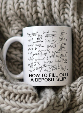 Banker Deposit Slip Bank Teller银行工作职员马克杯水杯存款单