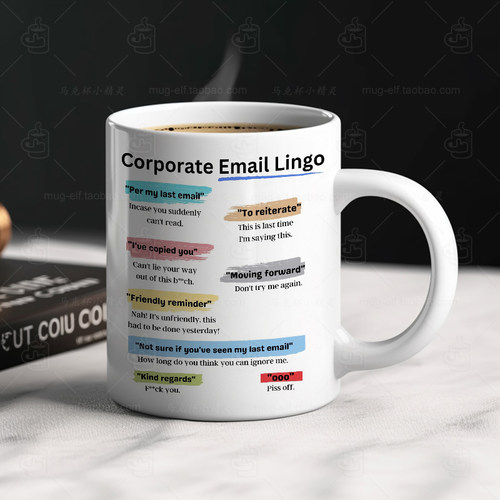 Corporate Email Lingo 办公室同事外贸邮件 陶瓷马克杯水杯杯子 - 封面