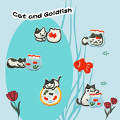 金鱼刺绣布贴帽子包包装 饰图案贴衣服裤 子补丁贴diy手账本switch