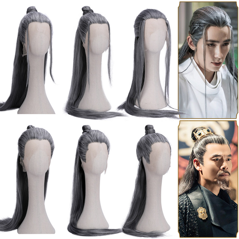 多款古装汉服造型花白假发头套古风影视剧组演出老人道士将军发型