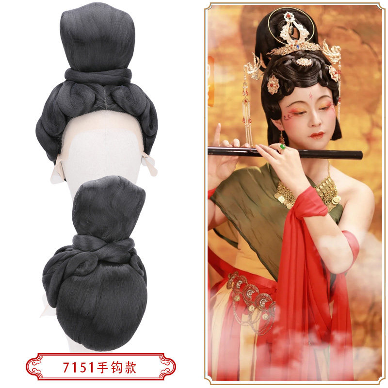 多款古装假发套唐朝襦裙拍摄写真发型古风演出造型一体式头套7151