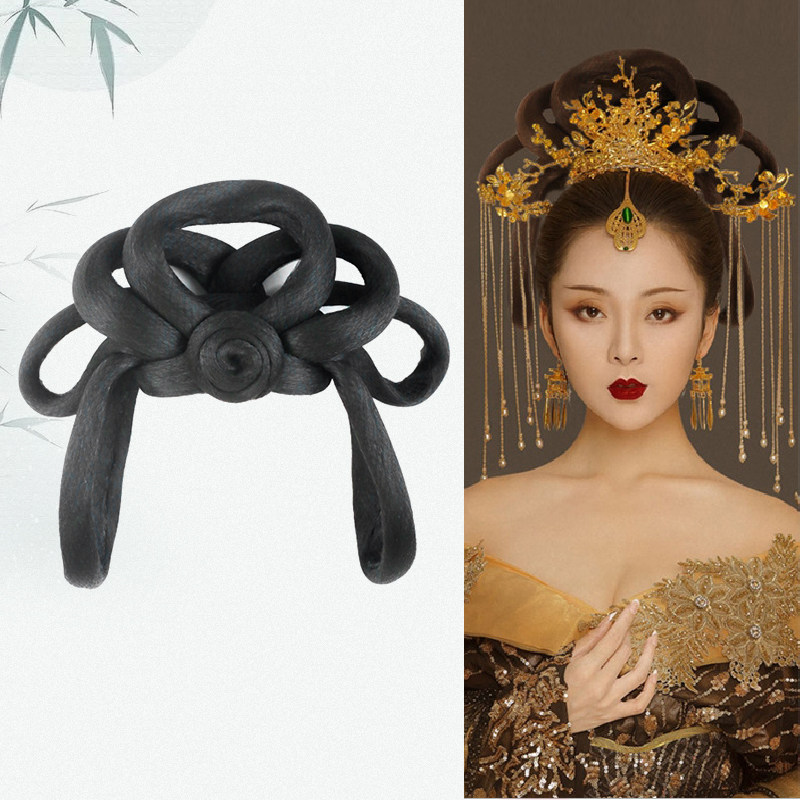 古装汉服造型假发秀场新款发髻凤冠走秀漫展写真cos静思髻搭配