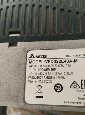 变频器2.2KW380VVFD022E43A-M实物 议价