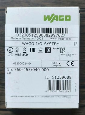 原装未拆封 WAGO万可 750-455040-000 议价