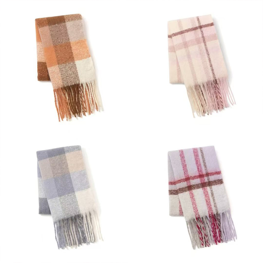 日本francfranc秋冬格纹围巾围脖保暖防风