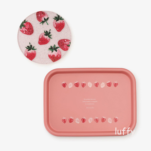 日本afternoontea可爱小草莓托盘茶盘亚克力杯垫