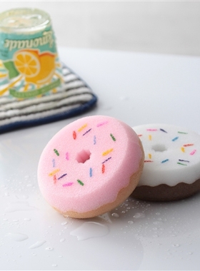 现货 日本francfranc可爱甜甜圈海绵擦洗碗刷