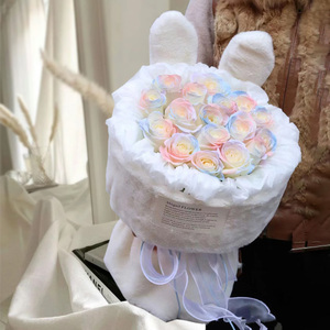 玫瑰花束生日兔子耳朵杭州鲜花