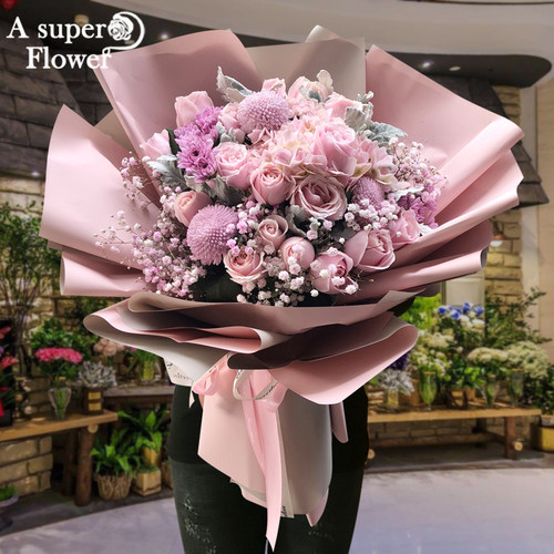 杭州同城鲜花速递玫瑰花混搭花束
