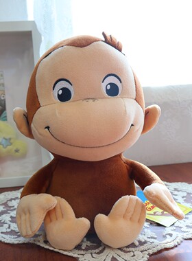 正版 绘本好奇的乔治Curious George 猴子抱枕毛绒公仔玩偶