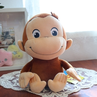 正版 绘本好奇的乔治Curious George 猴子抱枕毛绒公仔玩偶