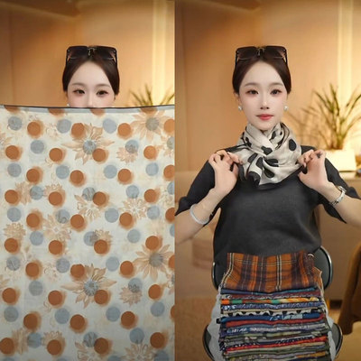 花间絮语时尚磨毛绒双面异色方巾