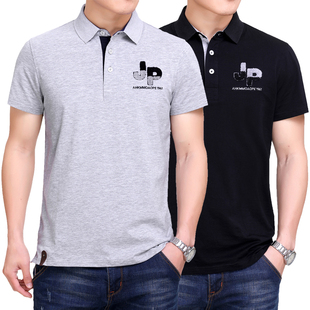 保罗polo衫 翻领t恤男短袖 宽松夏款 大码 男上衣潮 商务休闲纯棉男士