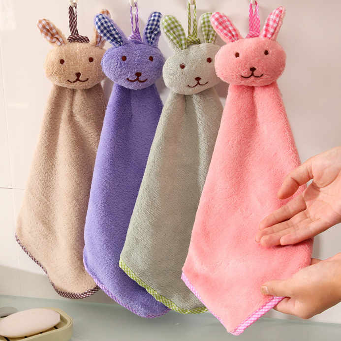 挂式擦手巾可爱吸水毛巾家用浴室卫生间厨房洗碗抹布手帕布不掉毛_虎窝淘