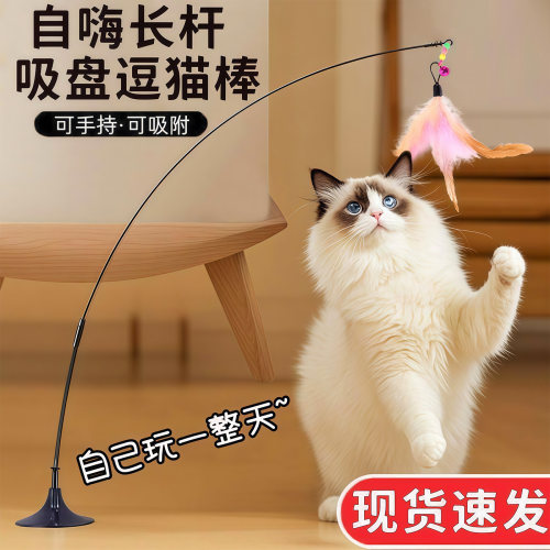 猫玩具逗猫棒自嗨解闷神器带吸盘
