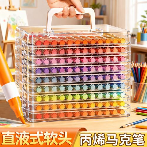 直液软头丙烯马克笔不透色可水洗