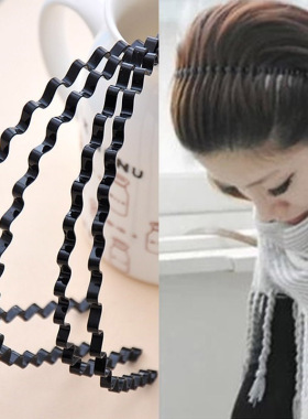 韩版气质发饰糖果色高弹力波浪形发箍发卡头箍男女通用造型束发箍