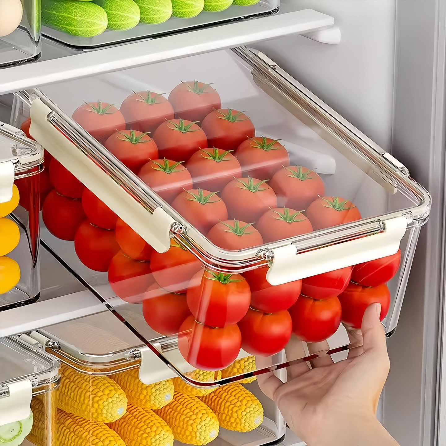 保鲜盒食品级冰箱收纳盒专用透明密封盒冷冻防潮水果泡菜盒大容量,收纳整理,食物收纳盒,淘宝优惠券,粉丝福利购,淘宝优惠卷