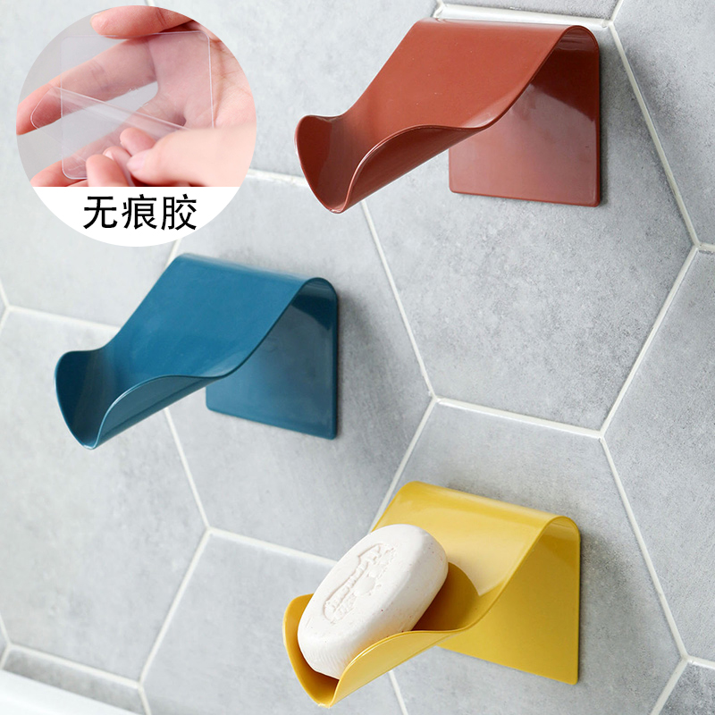 免打孔壁挂式沥水肥皂盒香皂盒浴室吸盘肥皂架卫生间塑料置物架子