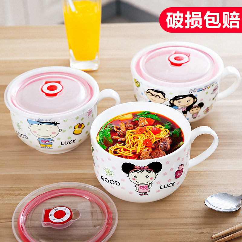 Creative Japanese Korean cartoon set large instant noodle bowl