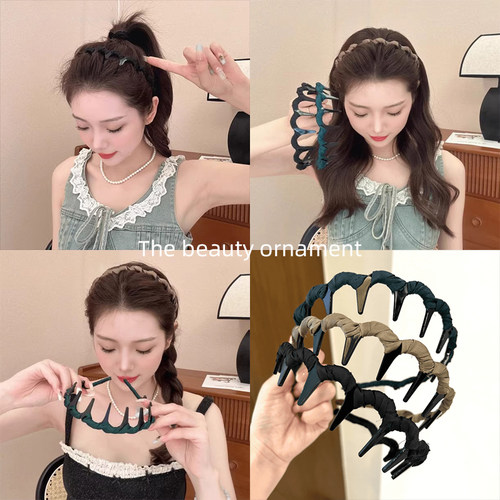 带齿波浪发箍女刘海碎发整理神器