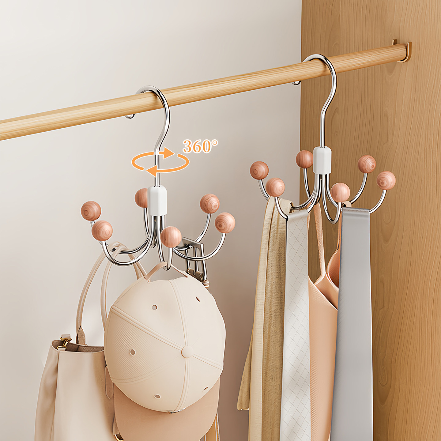 旋转六爪挂钩家用挂包架多功能包包内衣吊带衣帽挂钩宿舍收纳神器,收纳整理,挂钩/粘钩,淘宝优惠券,粉丝福利购,淘宝优惠卷