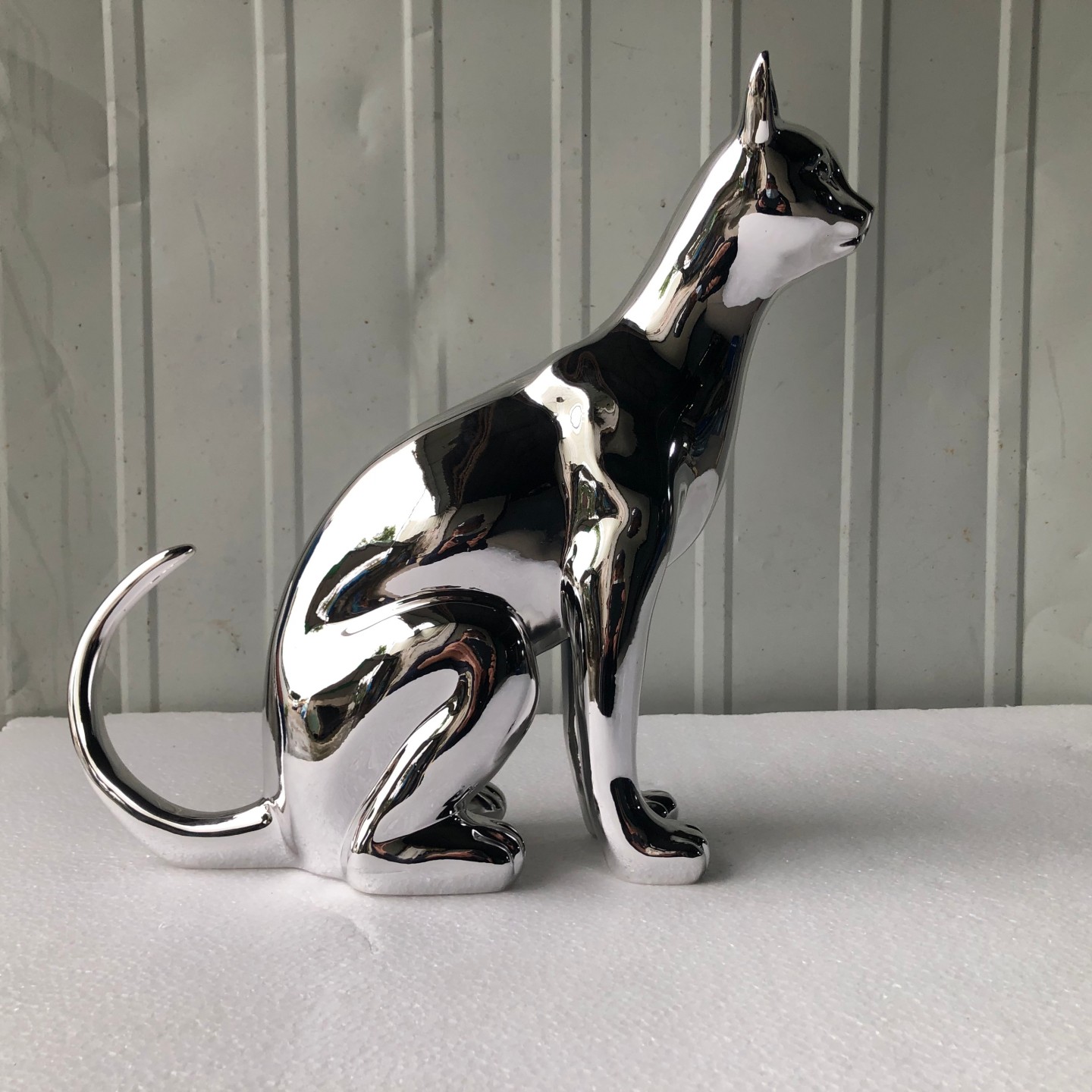 电镀猫咪摆件现代简约家居装饰品工艺品客厅橱窗创意雕塑模型摆设
