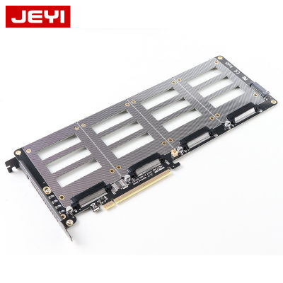 PCIE4.0X16四盘U.2转接卡JEYI/佳翼u2磁盘阵列raid一分四拆分扩展