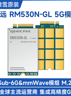 微雪 移远RM530N-GL物联网模组GNSS定位Sub-6G M.2封装 5G全球通