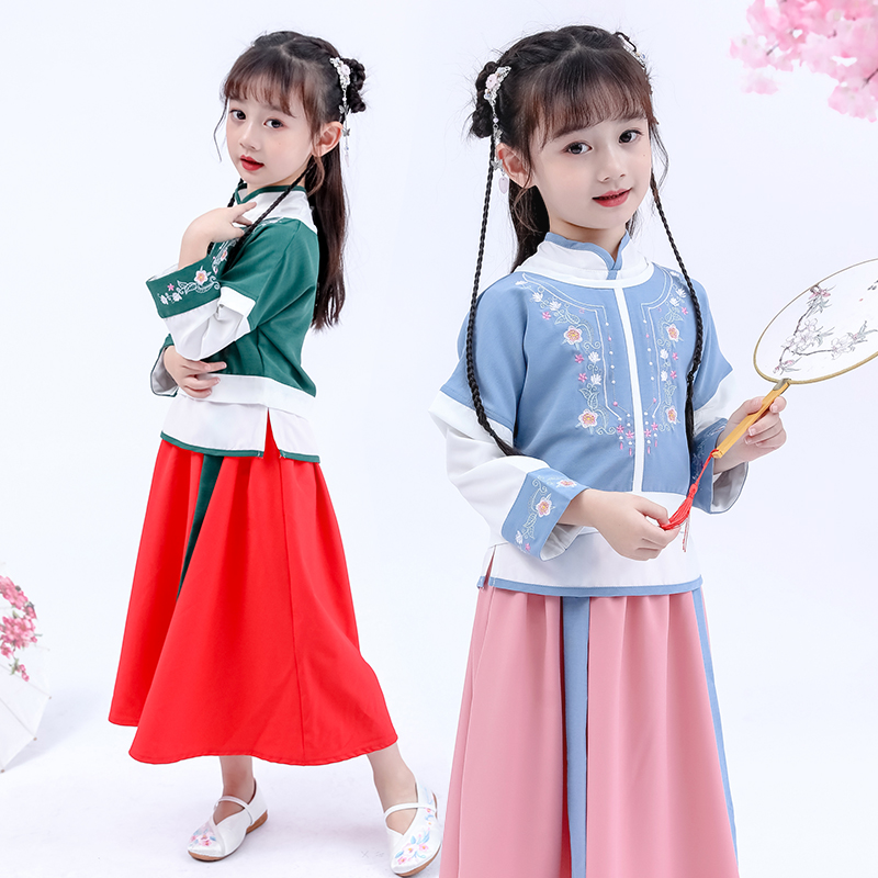 79.00元包邮汉服春秋装2019新款小女孩连衣裙