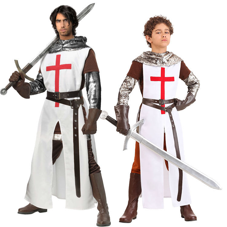 万圣节狂欢节舞台表演成人男铠甲勇士神勇武士十字军扮演服装