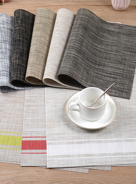 日式餐垫pvc酒店料理店西餐桌垫 防滑隔热盘垫碗垫  仿麻质系