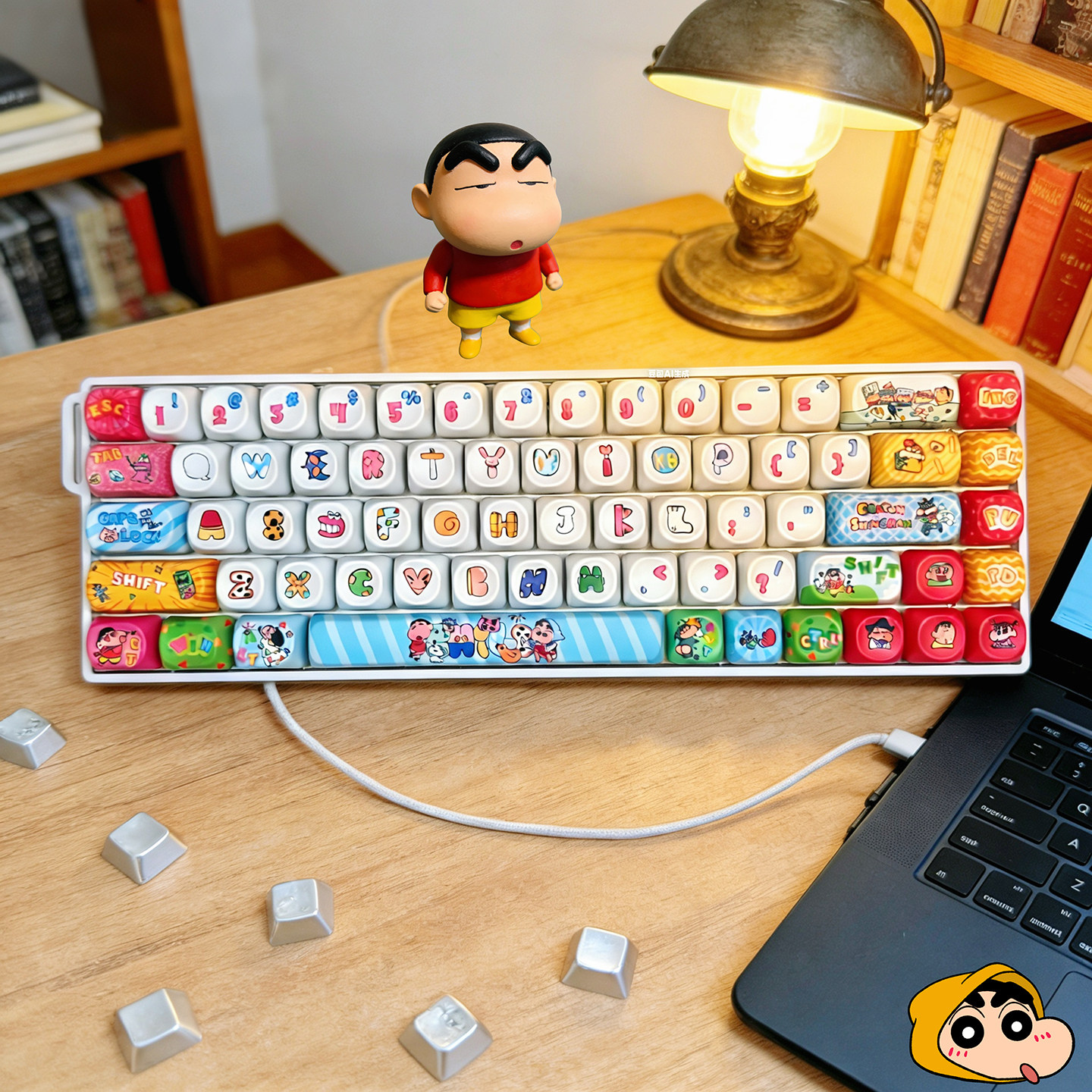 客制化68键有线机械键盘白光游戏办公电竞小型便携式电脑可爱键盘