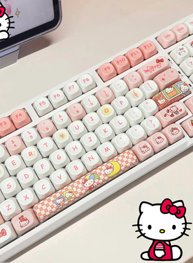 客制化98键有线无线三模机械键盘RGB游戏办公麻将音小八乌萨奇MOA