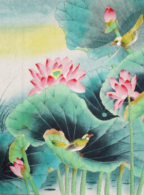 纯手绘工笔画国画不落款