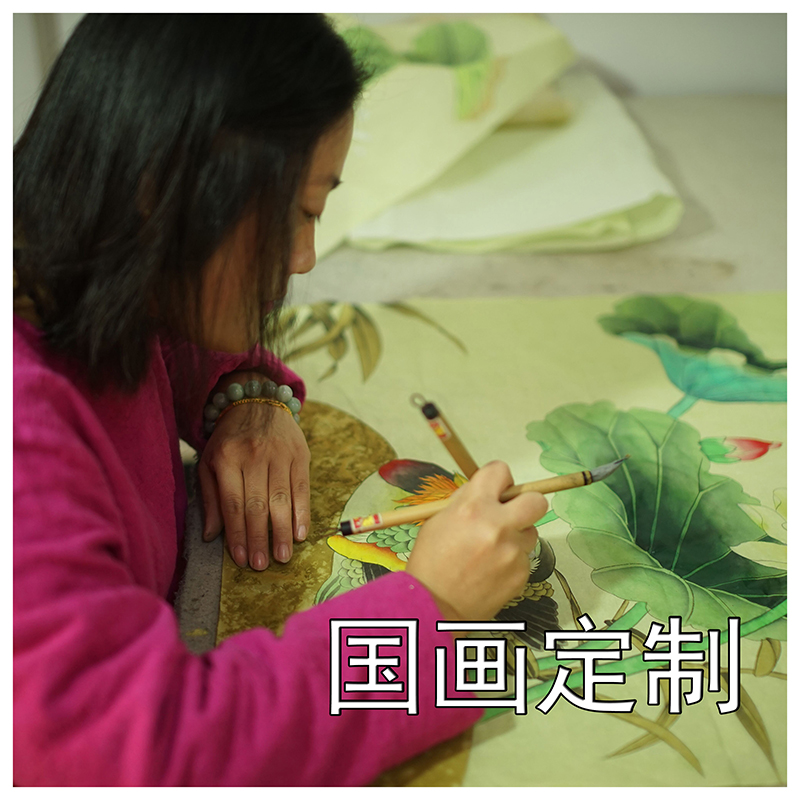 四时同国画手工字画工笔山水画花鸟办公室装饰画手绘差价专拍