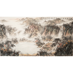 名家纯手绘山水画美协画家六尺整张国画小八尺客厅意境徐坤连字画