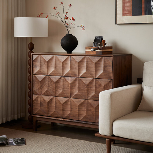 北美黑胡桃木六斗柜全实木