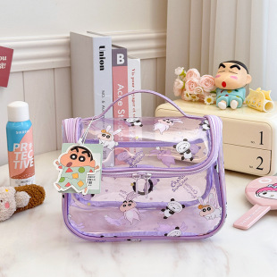 伊藤家正版授权蜡笔小新化妆包大容量防水手提便携挂钩洗漱收纳包
