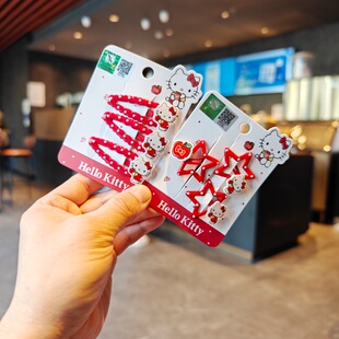 伊藤家卡通正版三丽鸥hello kitty 边夹凯蒂猫刘海夹发夹发饰