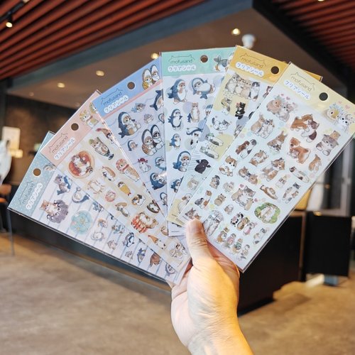 伊藤家可爱卡通鲨鱼猫咪老虎兔子PVC防水贴纸DIY手账相册装饰贴画